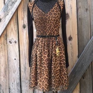 Cheetah leopard dress rockabilly pinup style small